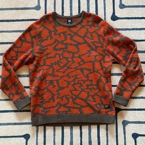 Stussy crewneck heavy sweater, orange and grey